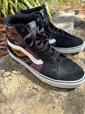 Men’s Vans Filmore Hi Faded Flame High-Top Sneakers, Sz 10